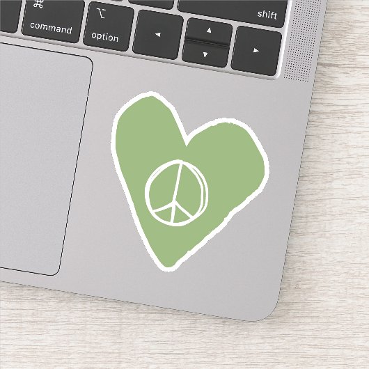 Peace Sign Heart Sticker (Detail)