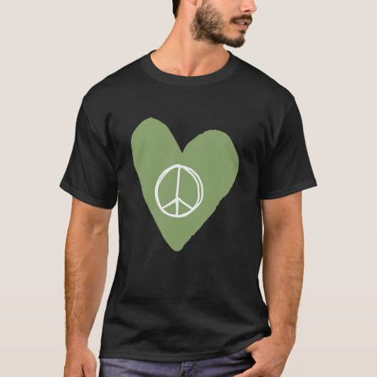 Peace Sign Heart T-shirt (Voorkant)