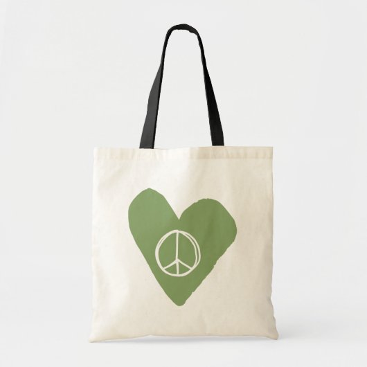 Peace Sign Heart Tote Bag (Voorkant)