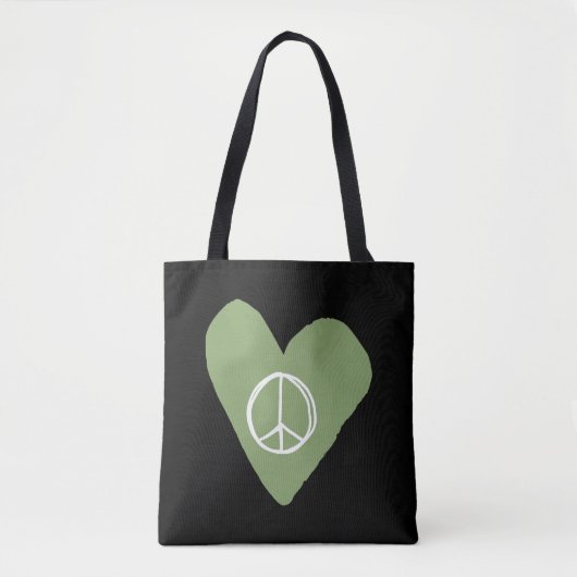 Peace Sign Heart Tote Bag (Voorkant)