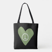 Peace Sign Heart Tote Bag (Achterkant)
