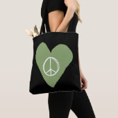 Peace Sign Heart Tote Bag (Dichtbij)