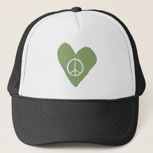 Peace Sign Heart Trucker Pet (Voorkant)