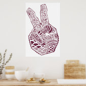 Peace Sign Henna Tat Hand Poster (Keuken)