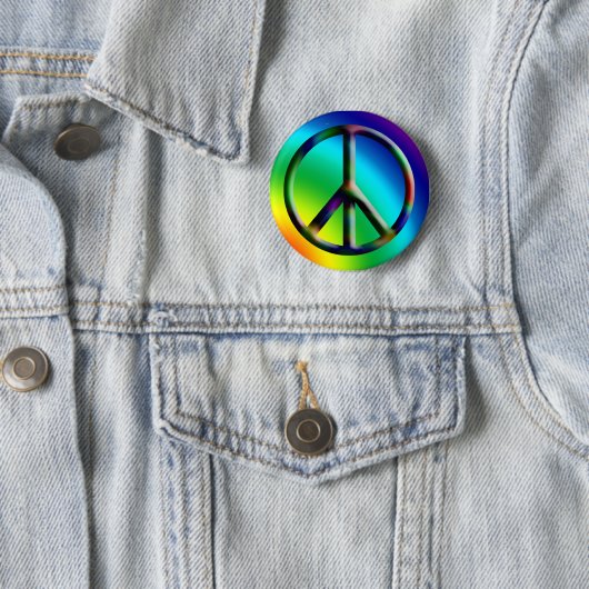 Peace Sign Hippie Button (In situ)