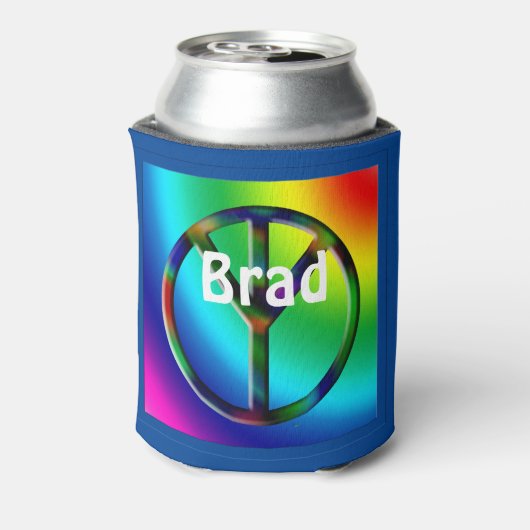 Peace Sign Hippie - Gepersonaliseerd Blikjeskoeler (Blikje Achterkant)