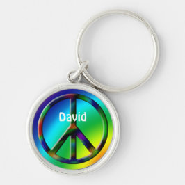 Peace Sign Hippie - Gepersonaliseerd Sleutelhanger