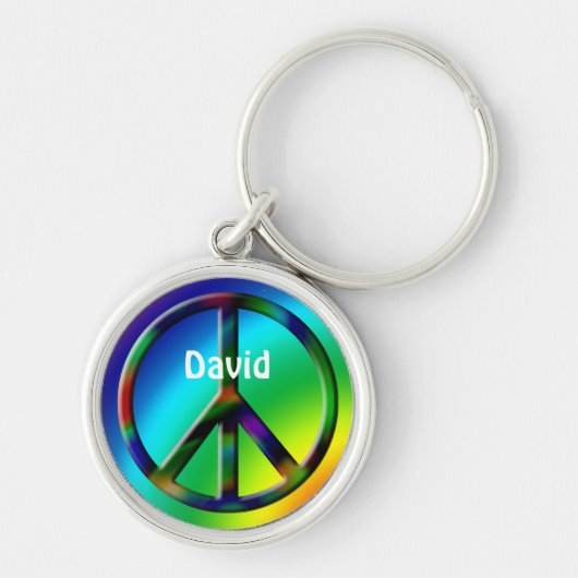 Peace Sign Hippie - Gepersonaliseerd Sleutelhanger (Voorkant)