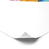 Peace Sign Hippie Girl 70s Watercolor Art Foto Afdruk (Hoek)