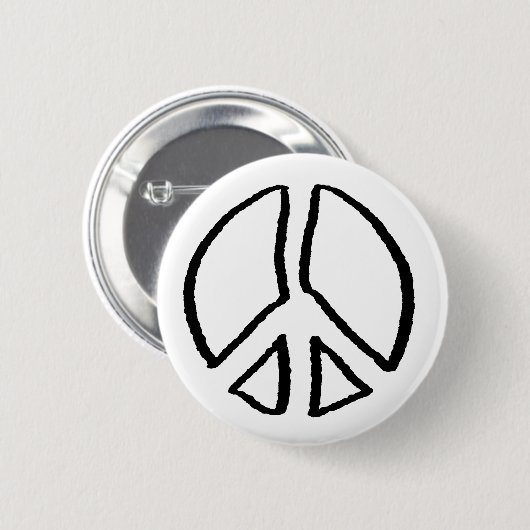 Peace Sign Hollow Ronde Button 5,7 Cm (Voorkant /achterkant)