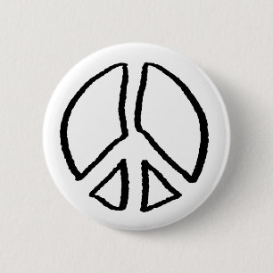 Peace Sign Hollow Ronde Button 5,7 Cm