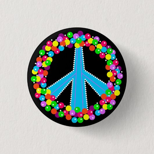 Peace Sign in Gumballs Ronde Button 3,2 Cm (Voorkant)