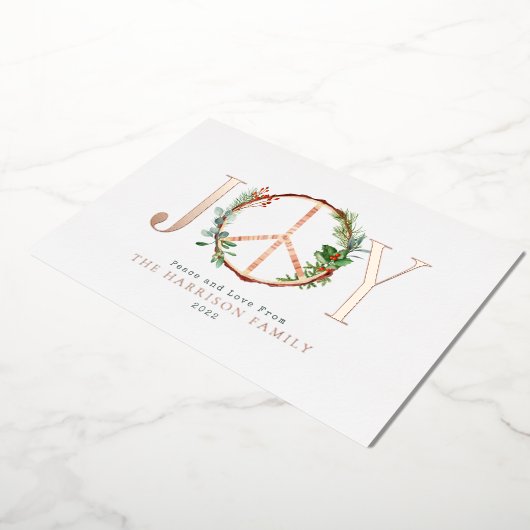 Peace Sign Joy Love Rustige Kerstmis Folie Uitnodiging (Gedraaid)