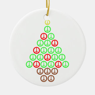 Peace Sign-kerstboom Keramisch Ornament
