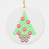 Peace Sign-kerstboom Keramisch Ornament (Achterkant)