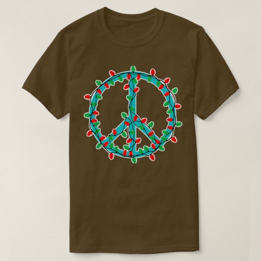 Peace Sign-kerstlampje Hippie T-shirt (Design voorkant)