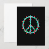 Peace Sign-kerstlampjes Hippie Hipster Xmas Kaart (Voorkant / Achterkant)