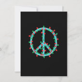 Peace Sign-kerstlampjes Hippie Hipster Xmas Kaart (Voorkant)