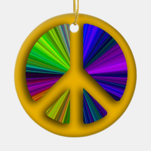 Peace Sign-kerstmis Keramisch Ornament