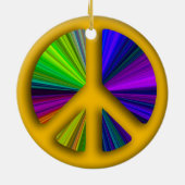 Peace Sign-kerstmis Keramisch Ornament (Achterkant)