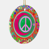 Peace Sign-kerstmis Keramisch Ornament (Rechts)