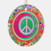 Peace Sign-kerstmis Keramisch Ornament (Links)