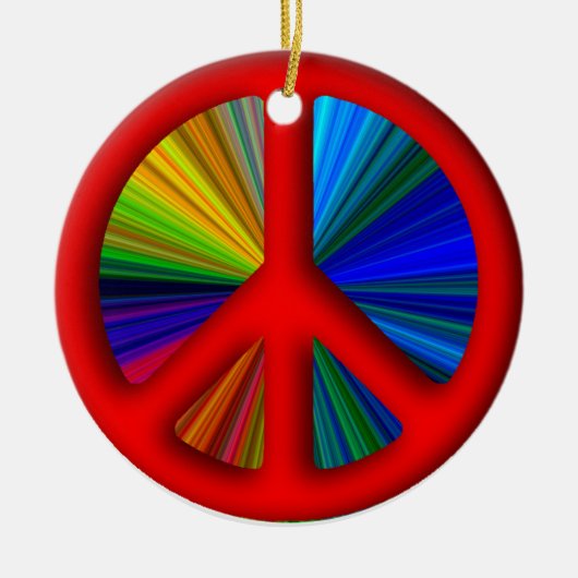 Peace Sign-kerstmis Keramisch Ornament (Voorkant)