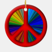 Peace Sign-kerstmis Keramisch Ornament (Achterkant)