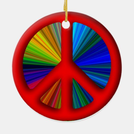 Peace Sign-kerstmis Keramisch Ornament (Achterkant)