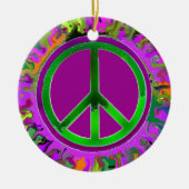 Peace Sign-kerstmis Keramisch Ornament (Voorkant)
