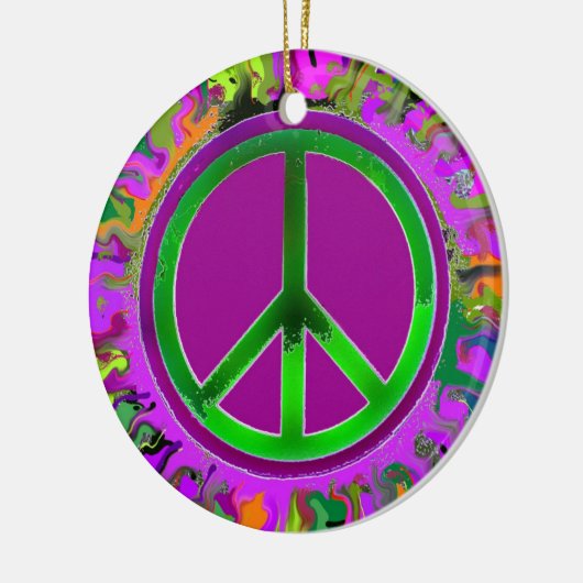 Peace Sign-kerstmis Keramisch Ornament (Links)