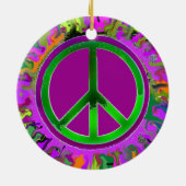 Peace Sign-kerstmis Keramisch Ornament (Achterkant)