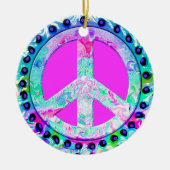 Peace Sign-kerstmis Keramisch Ornament (Voorkant)