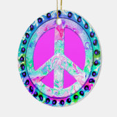 Peace Sign-kerstmis Keramisch Ornament (Links)