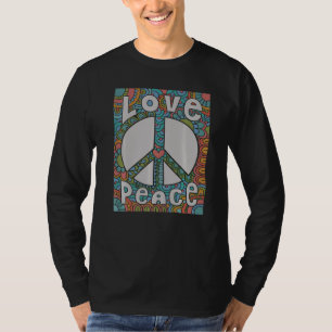 Peace Sign Love 1960 s 1970 Tie Dye Groovy Hippie T-shirt