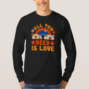 Peace Sign Love 1960 s 1970 Tie Dye Groovy Hippie T-shirt