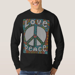 Peace Sign Love 1960 s 1970 Tie Dye Groovy Hippie T-shirt
