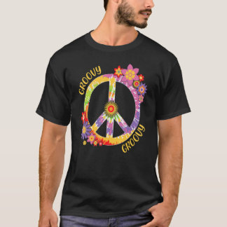 Peace Sign Love 1960 s Groovy Hippie T-shirt
