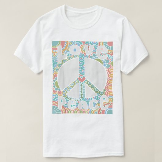 PEACE SIGN LOVE 1960s Shirt Tie Dye Groovy H (Design voorkant)