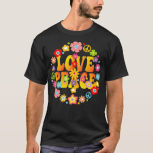 PEACE SIGN LOVE 1960s Tie Dye Groovy Hippie T-shirt
