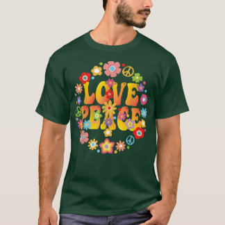 PEACE SIGN LOVE 1960s Tie Dye Groovy Hippie T-shirt