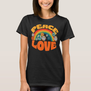 PEACE SIGN LOVE 1960s Tie Dye Groovy Hippie T-shirt