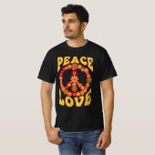 Peace Sign Love 60s 70s Costume Groovy Hippie Them T-shirt (Voorkant volledig)