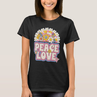 Peace Sign Love 60s 70s Costume Groovy Hippie Them T-shirt