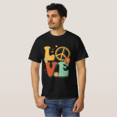 Peace Sign Love 60s 70s Costume Groovy Hippie Them T-shirt (Voorkant volledig)