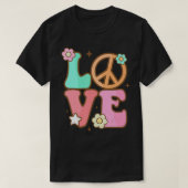 Peace Sign Love 60s 70s Costume Groovy Hippie Them T-shirt (Design voorkant)