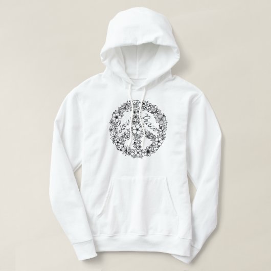 PEACE SIGN LOVE 60s 70s Hippie Halloween Costume Hoodie (Design voorkant)