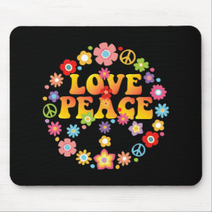PEACE SIGN LOVE 60s 70s Stropdas Die Hippie Costum Muismat