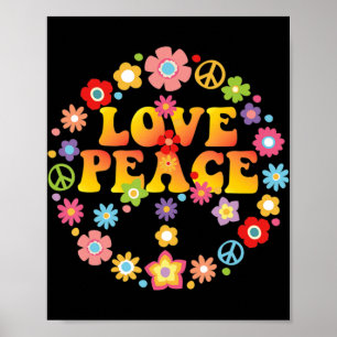 PEACE SIGN LOVE 60s 70s Stropdas Die Hippie Costum Poster