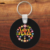 PEACE SIGN LOVE 60s 70s Stropdas Die Hippie Costum Sleutelhanger (Voorkant)